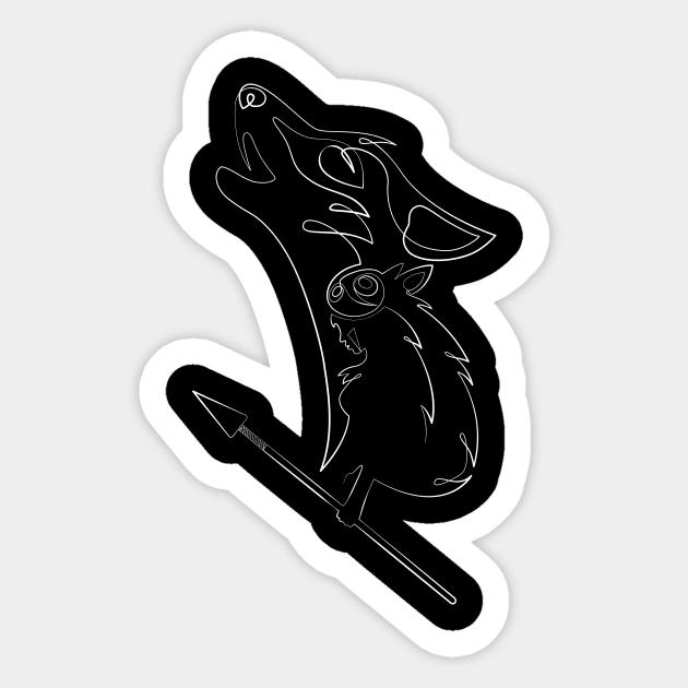 Wolf Girl Sticker by Joanna Zourmpaki